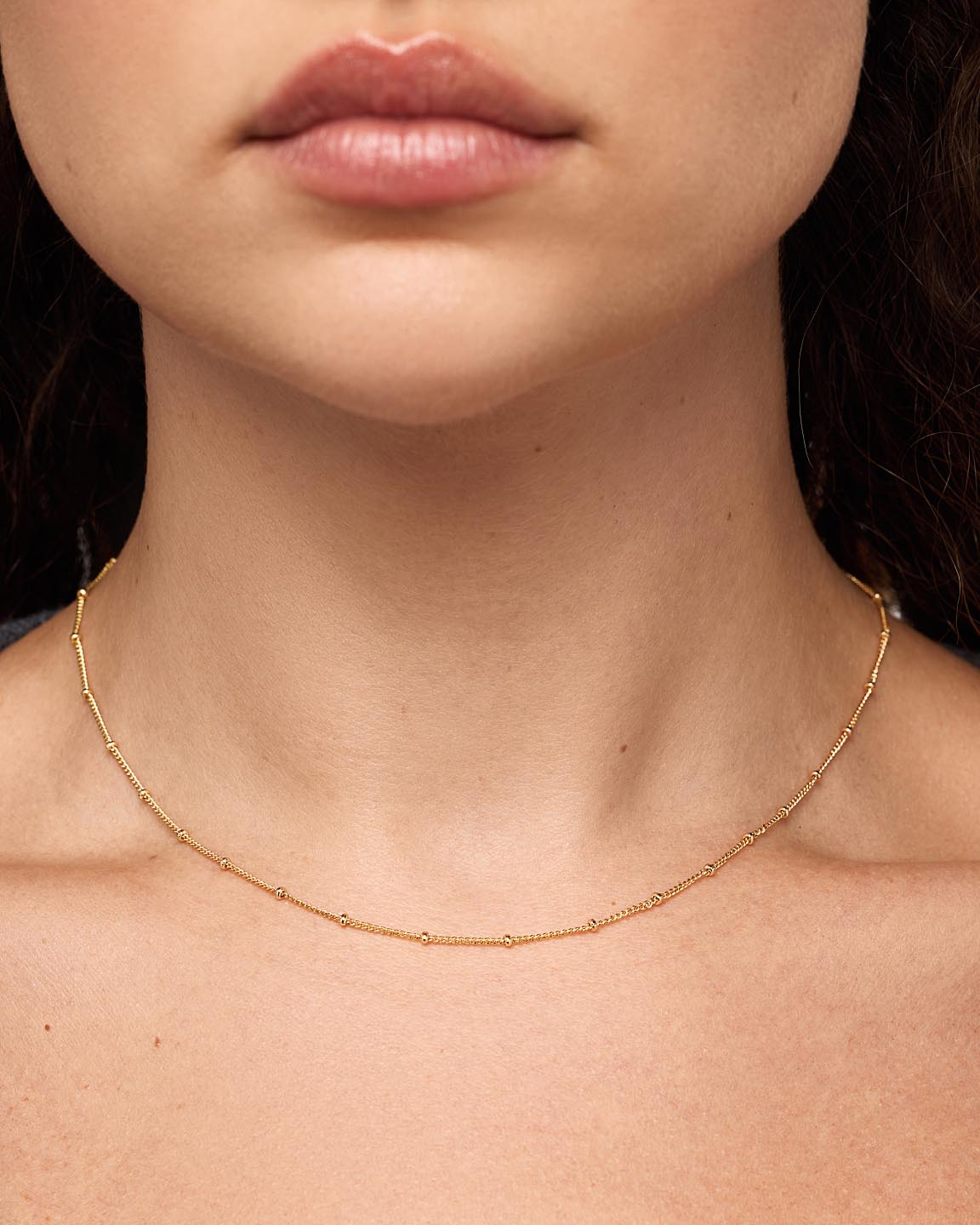 Small Ball Chain Necklace - Ana Gold by MAVERA