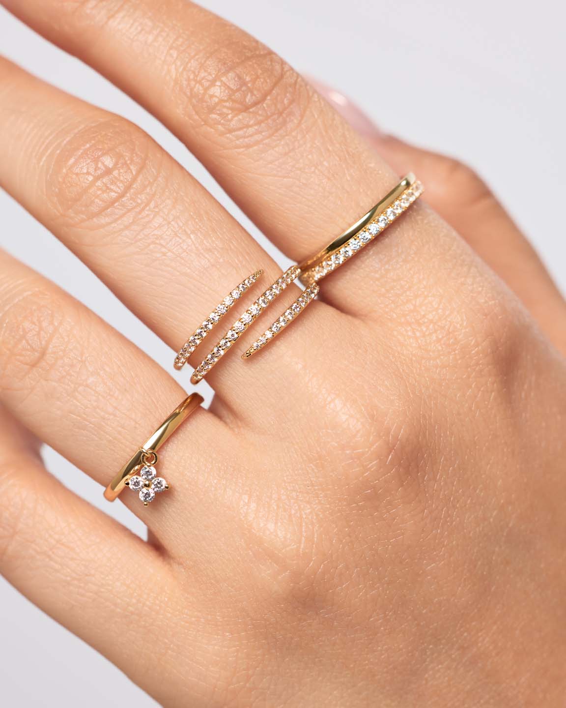 Gold Ring - Oren Triple Pave by MAVERA