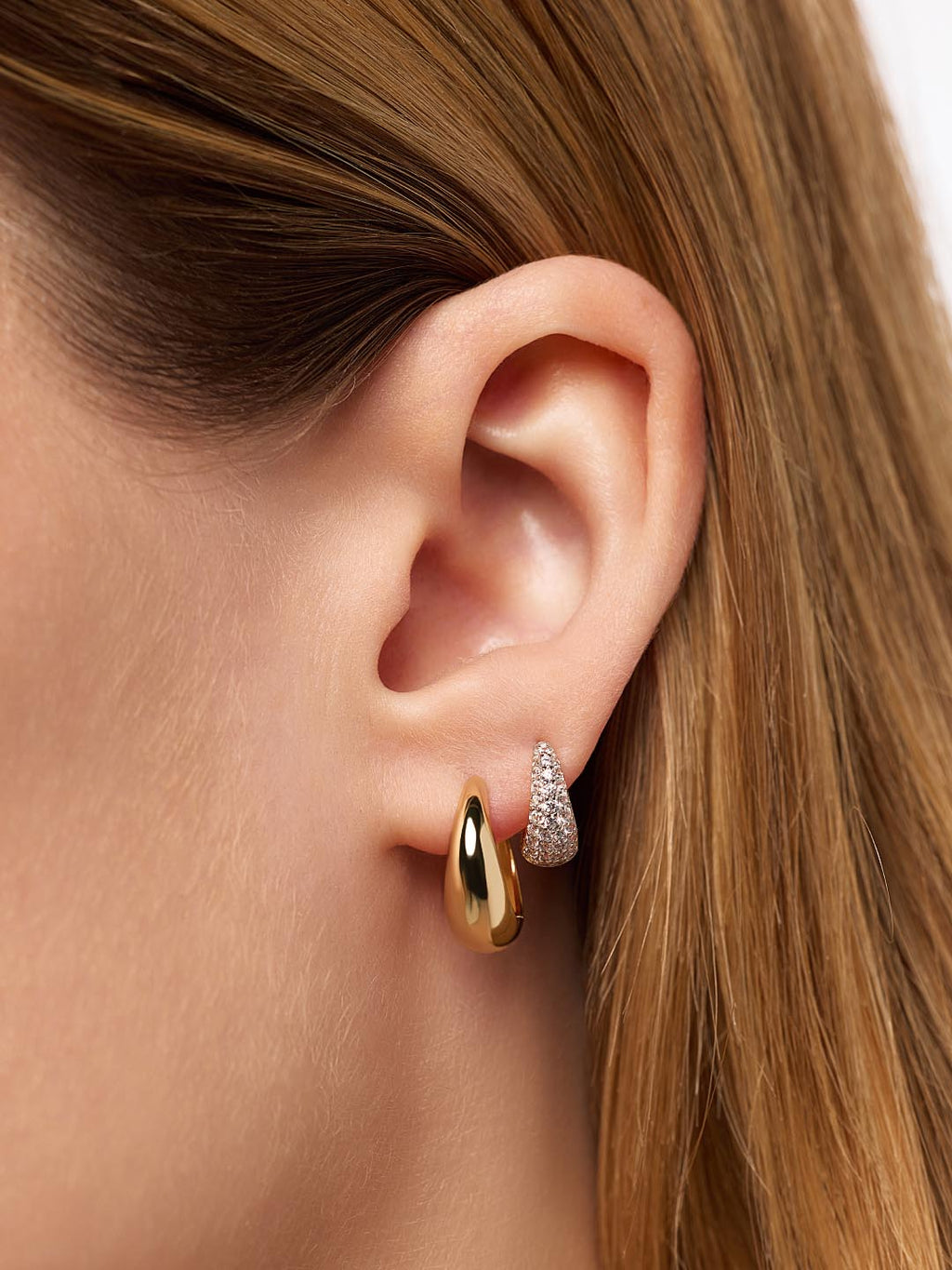 Small Gold Hoop Earrings - Nate Medium by MAVERA