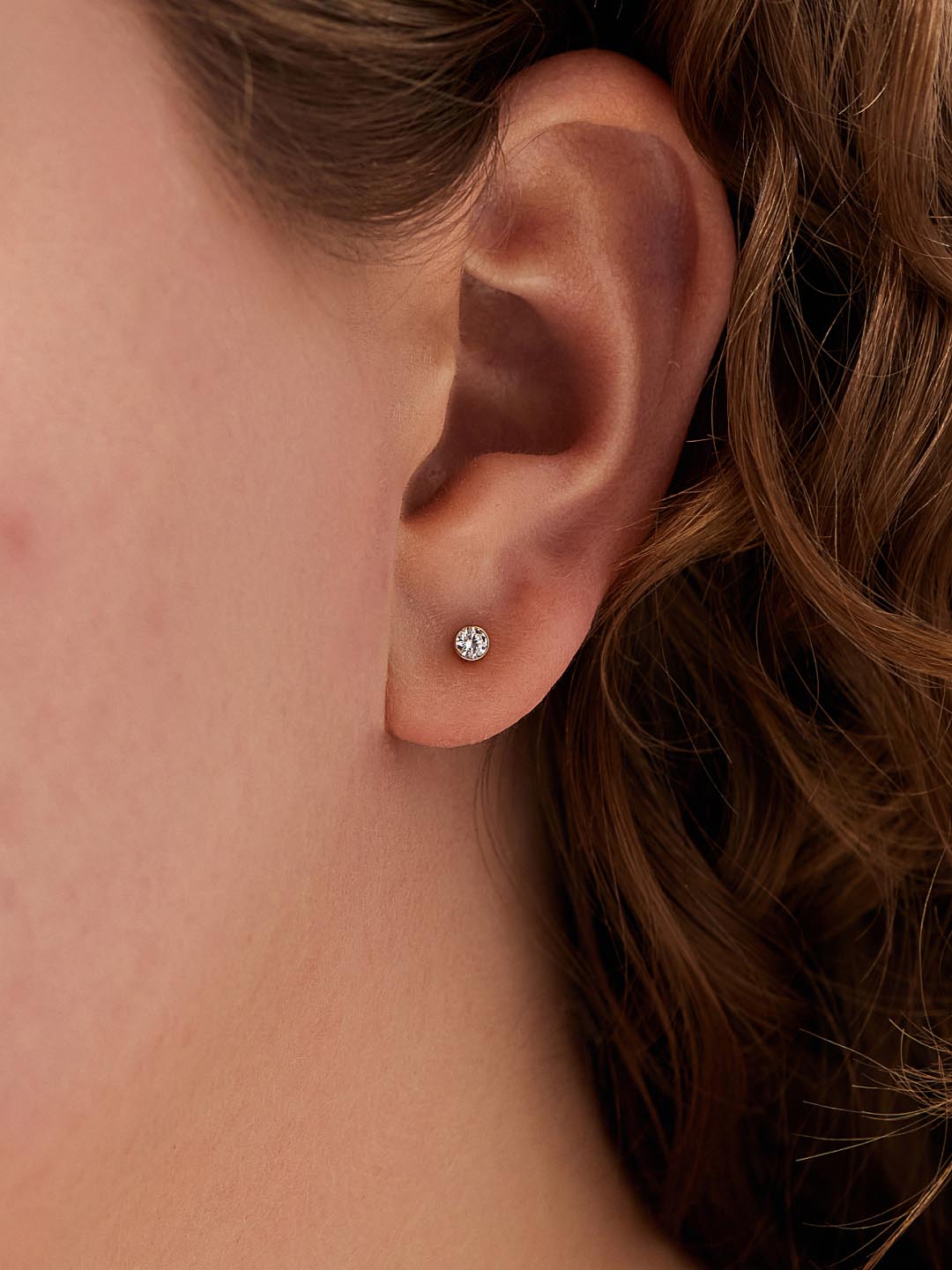 Gold Stud Earrings - Invisible Set Studs Small by MAVERA