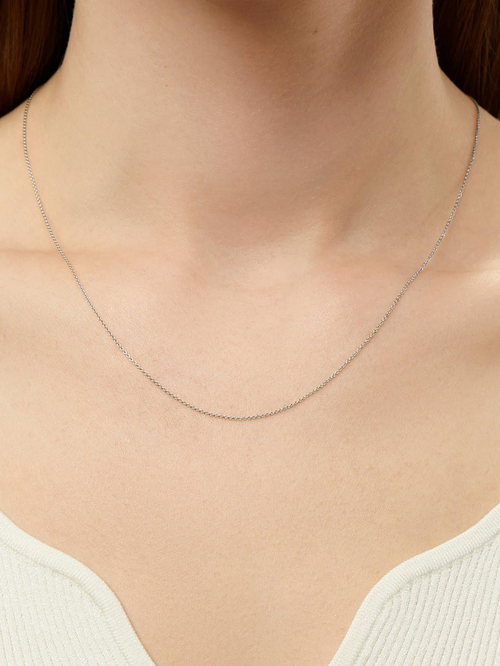 White Gold Chain - White Gold Chain Necklace by MAVERA