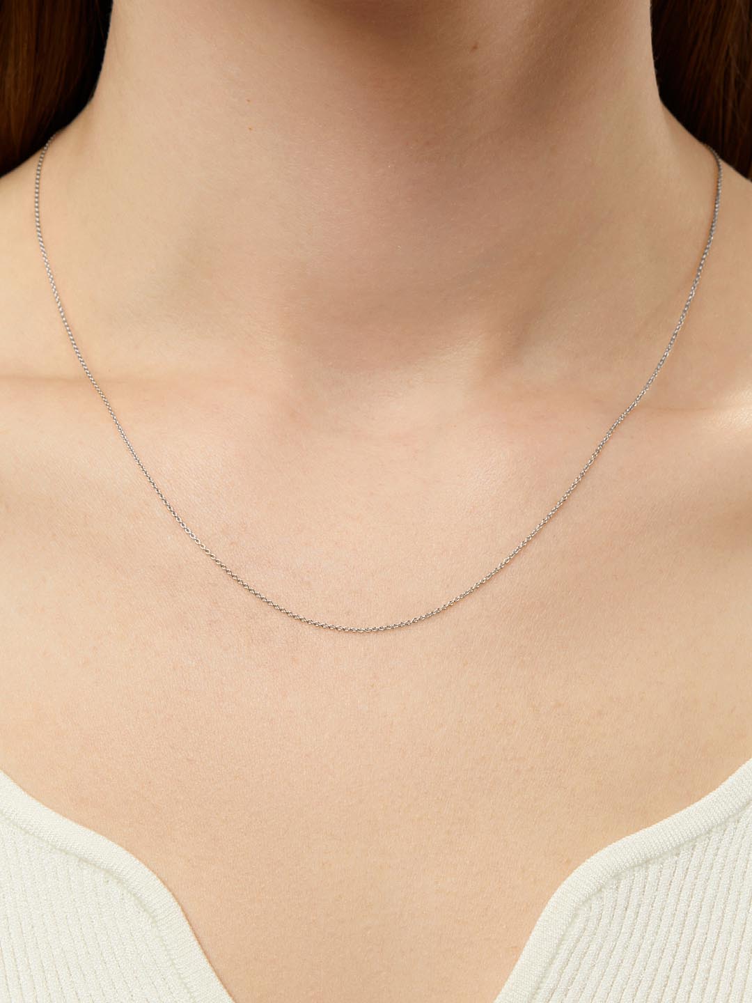 White Gold Chain - White Gold Chain Necklace by MAVERA