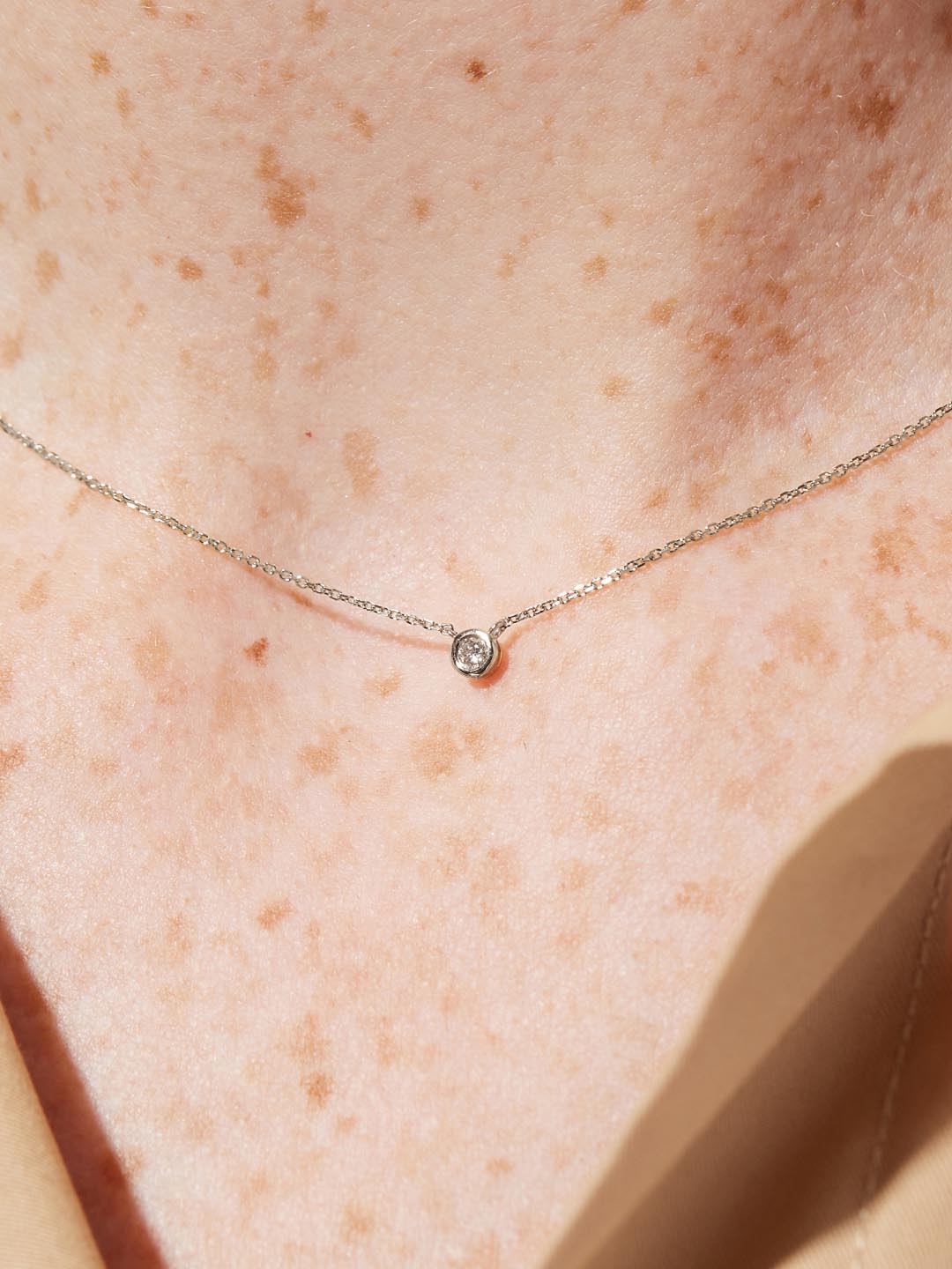 White Gold Necklace - White Gold Diamond Necklace by MAVERA