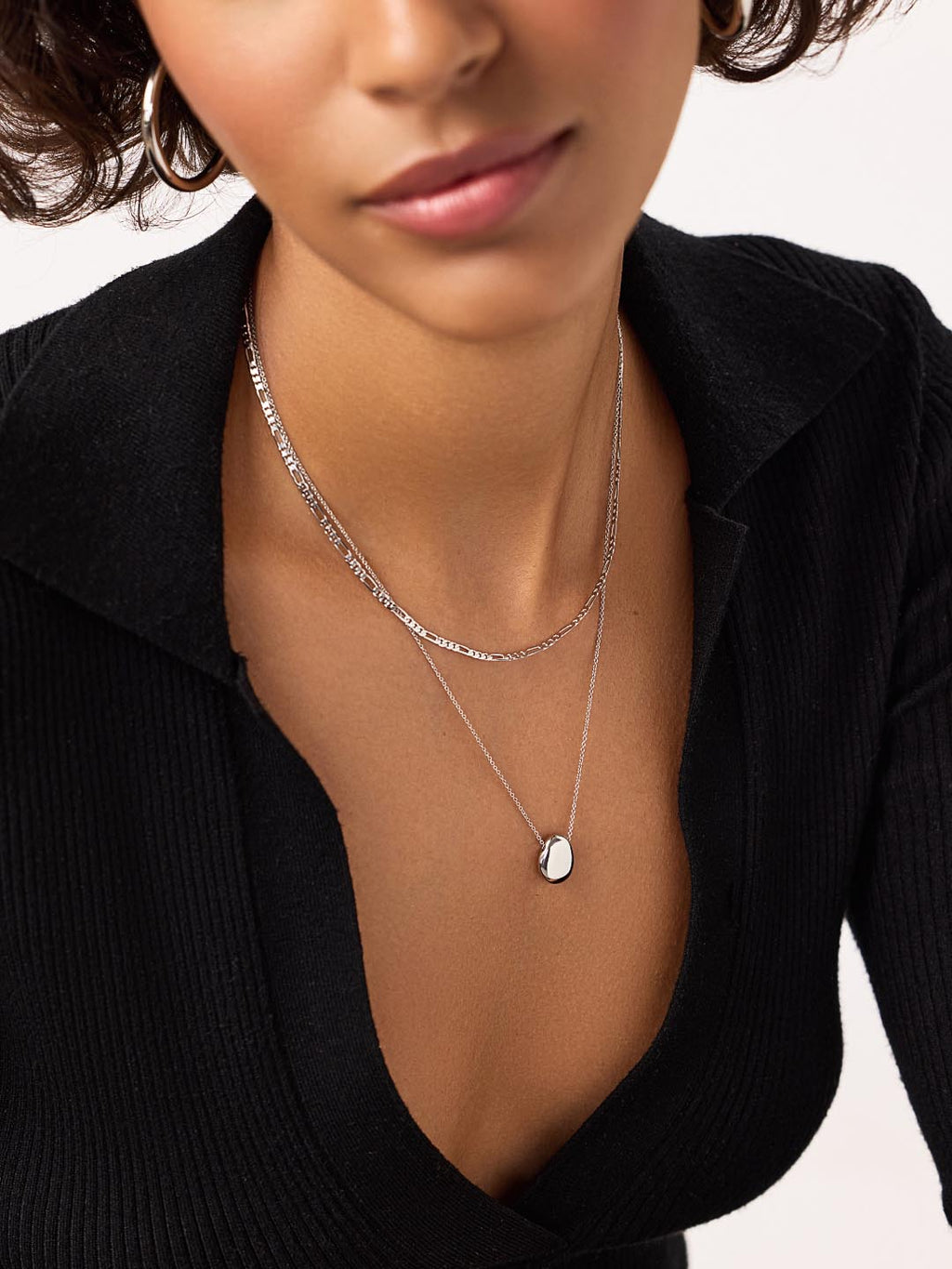 Silver Pendant Necklace - Pebble Mini Silver by MAVERA