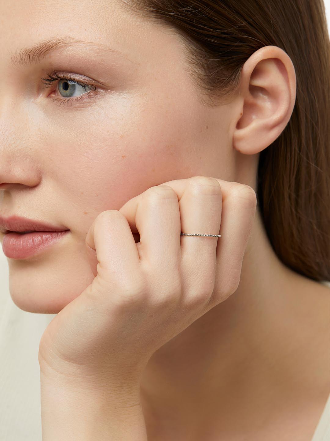 White Gold Ring - White Gold Twist Ring by MAVERA