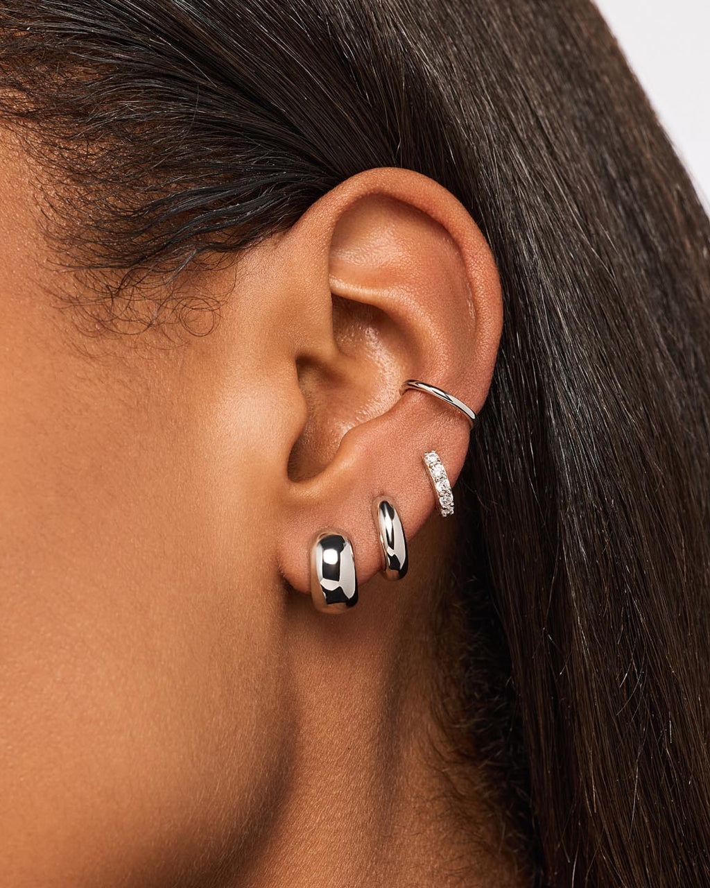 Silver Hoop Earrings - Giulia Bold Silver by MAVERA