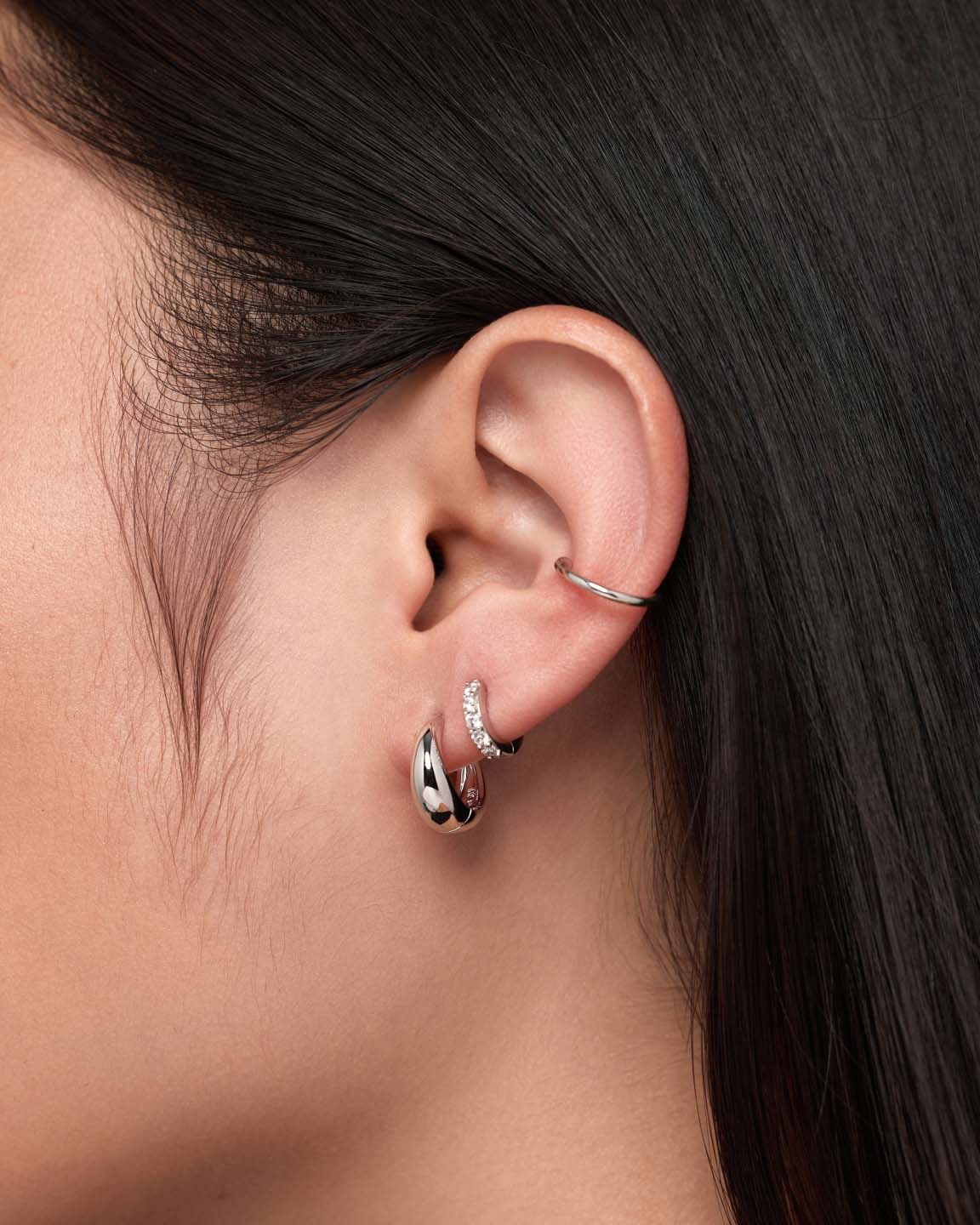 Silver Earrings - Nate Medium Silver by MAVERA