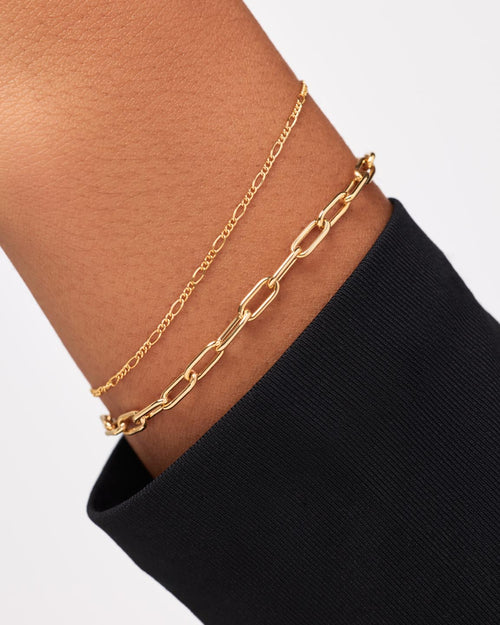 18K gold-plated - Figaro Chain Bracelet by MAVERA