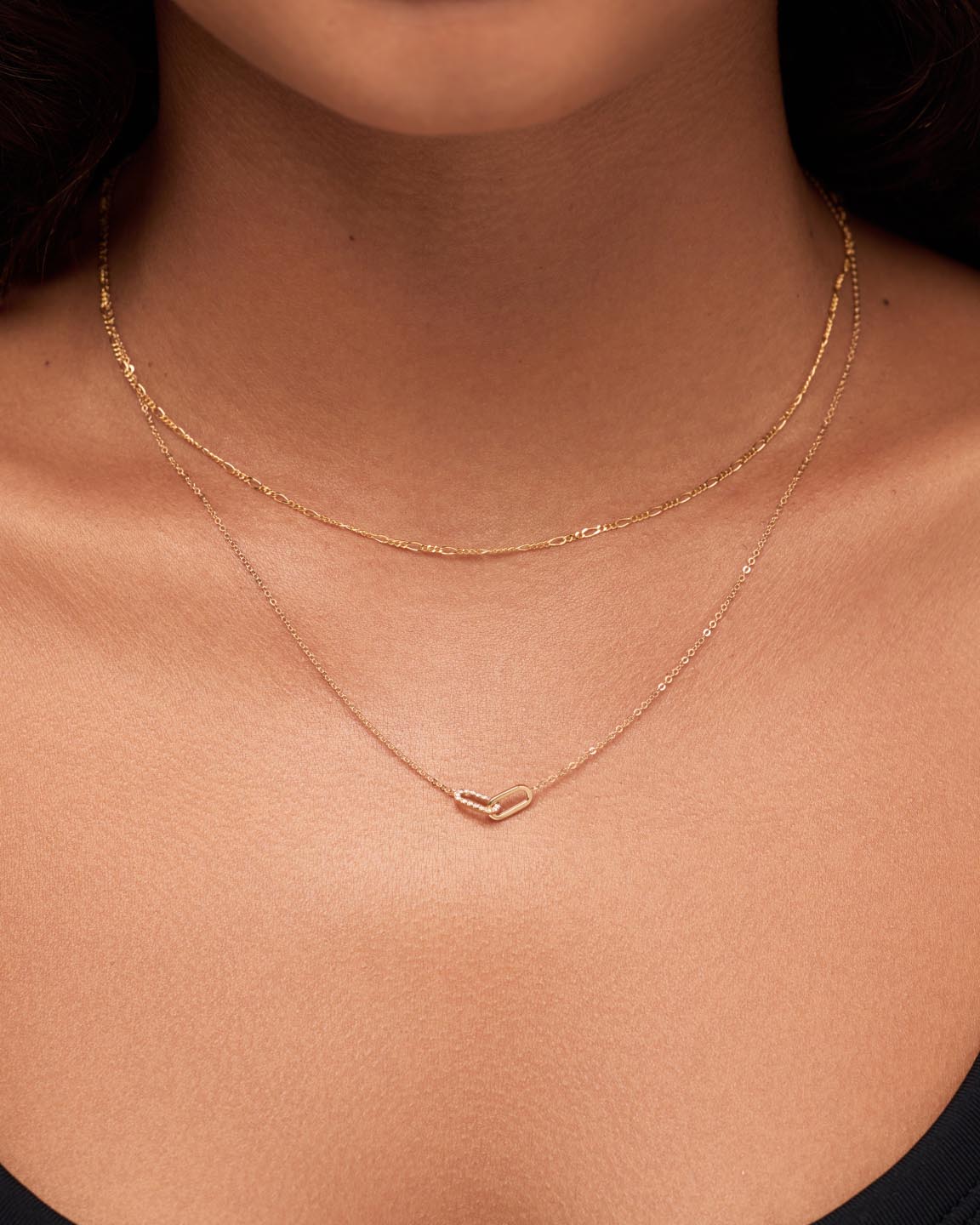 18K gold-plated - Figaro Chain Necklace by MAVERA