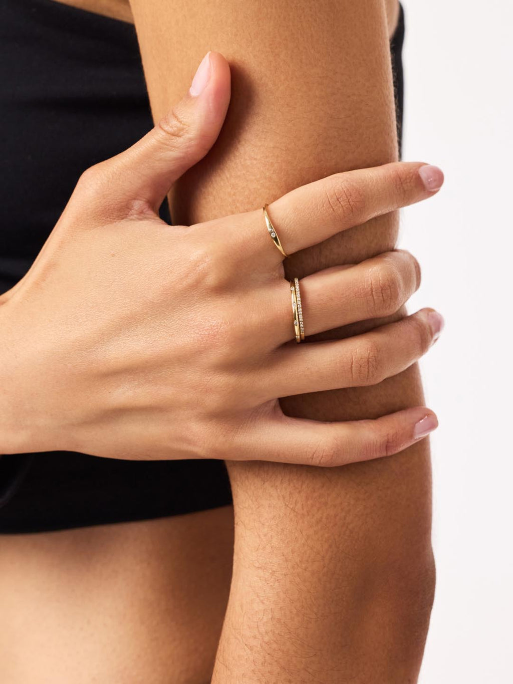 Gold Band Ring - Diamond Station Ring by MAVERA