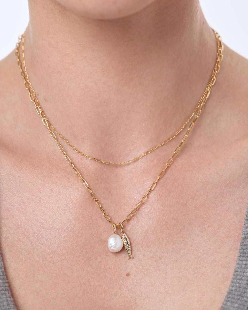 18K gold-plated - Gold Fish Necklace by MAVERA