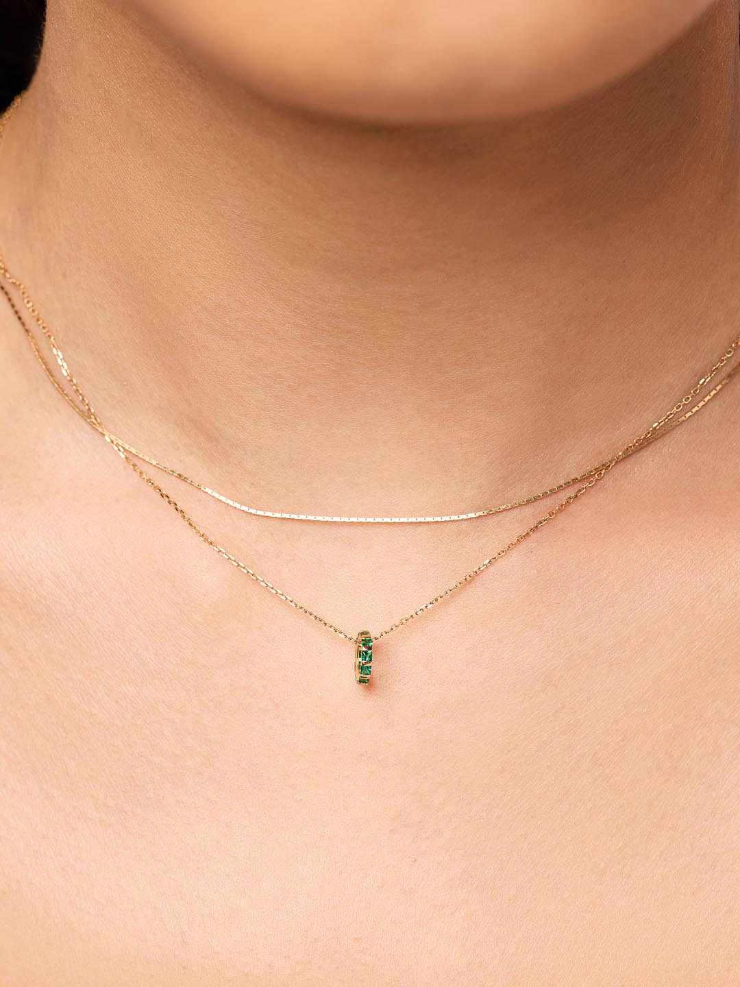 18K gold-plated - Emerald Zeno Charm by MAVERA