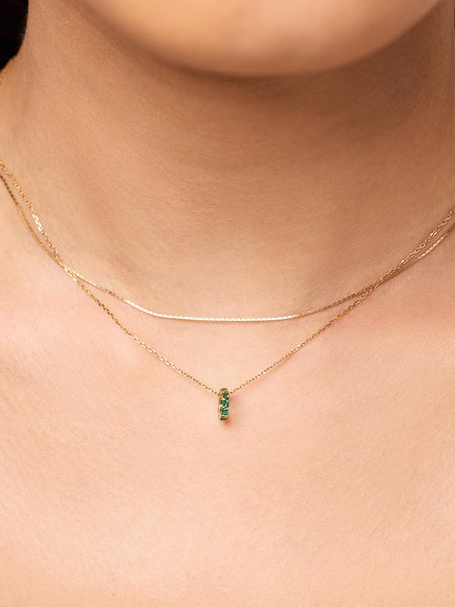 18K gold-plated - Emerald Zeno Charm by MAVERA