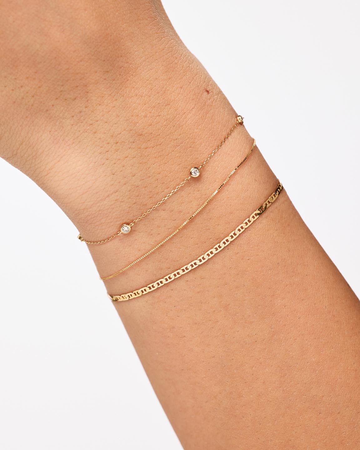 18K gold-plated - Gold Mini Box Chain Bracelet by MAVERA