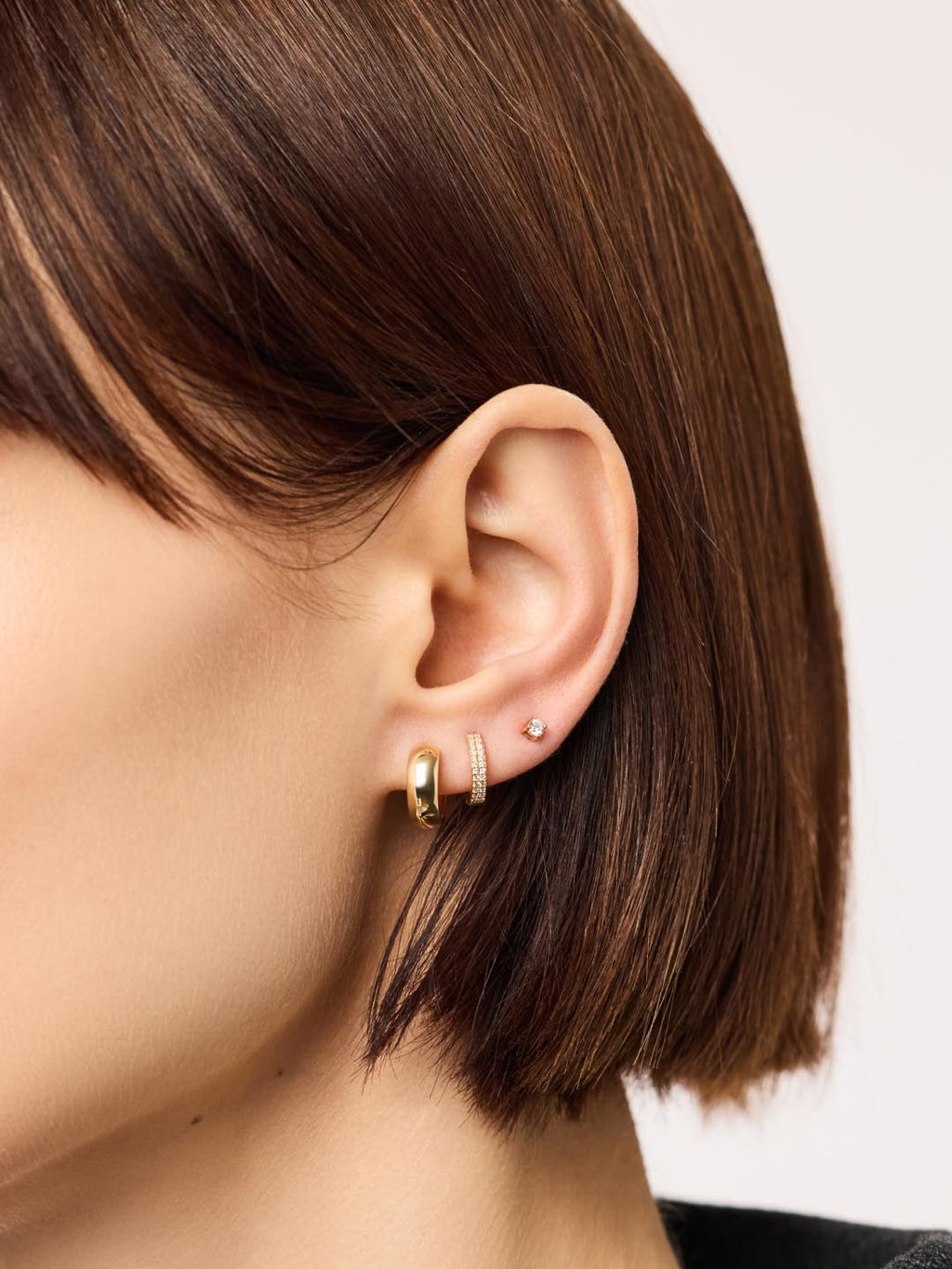 18K gold-plated - Gold Bold Huggie Hoops by MAVERA