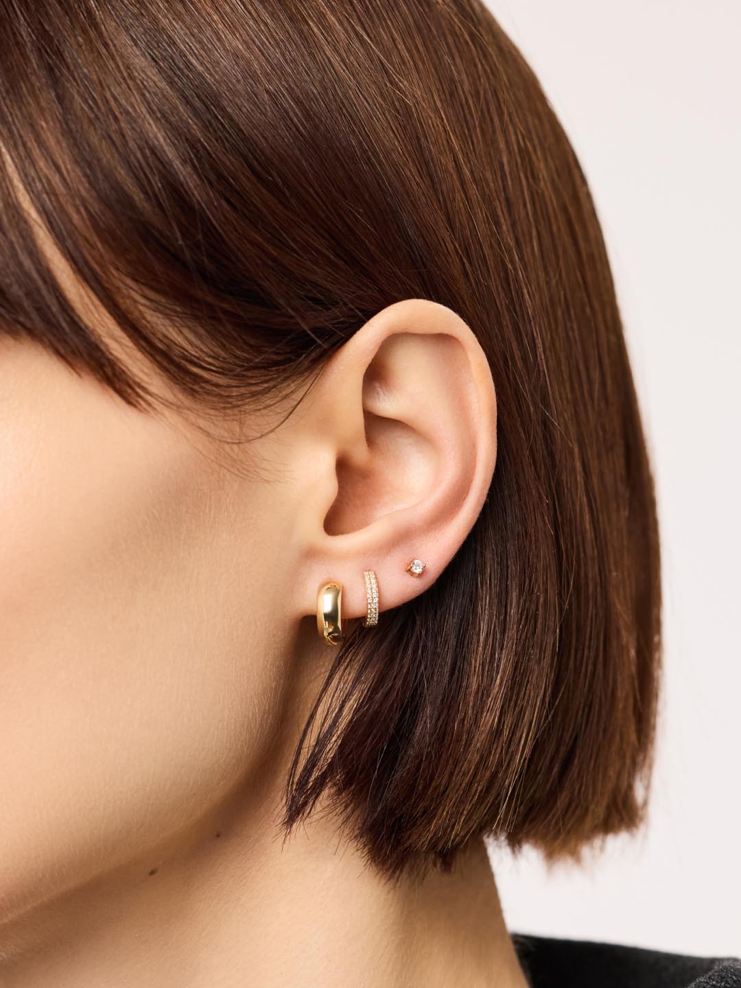 18K gold-plated - Gold Bold Huggie Hoops by MAVERA