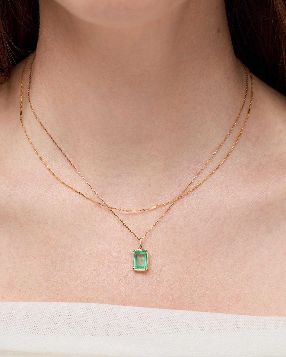 18K gold-plated - Green Sapphire Spritz Necklace by MAVERA