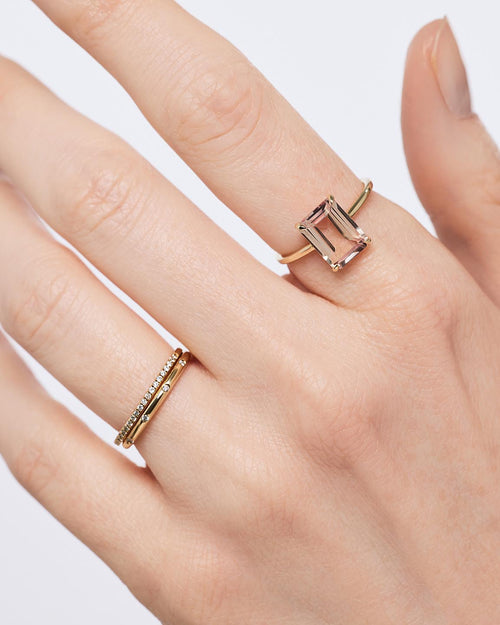 18K gold-plated - Light Pink Sapphire Spritz Ring by MAVERA