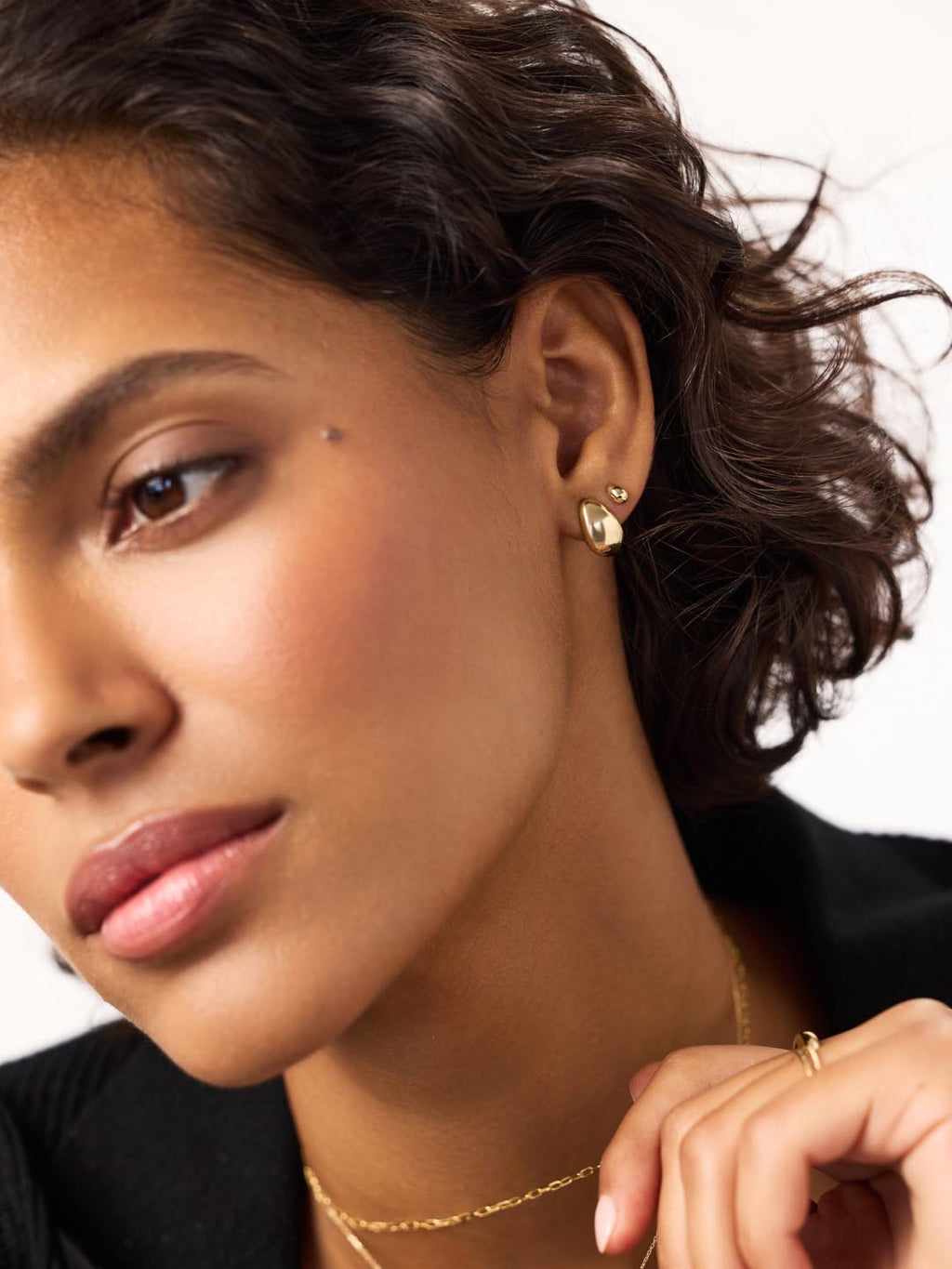 Gold Stud Earrings - Gold Mini Teardrop Studs by MAVERA
