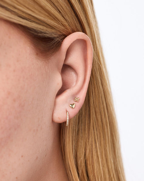18K gold-plated - Heart Flatback Single Stud by MAVERA