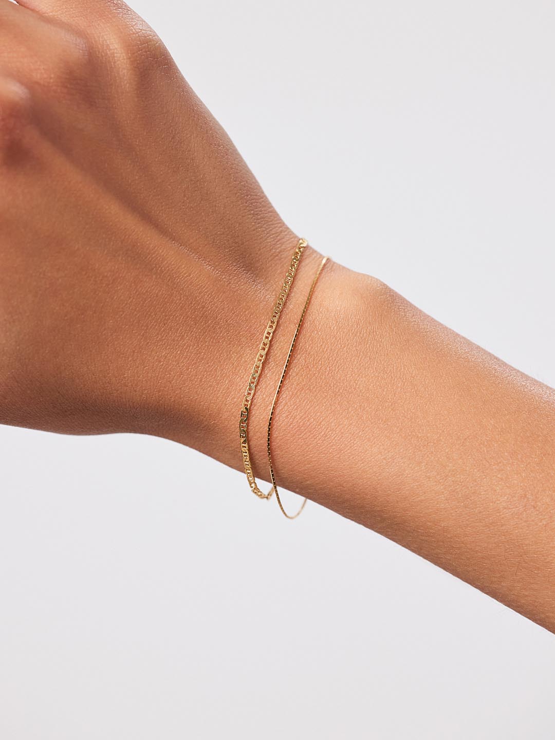 18K gold-plated - Flat Mariner Chain Bracelet by MAVERA