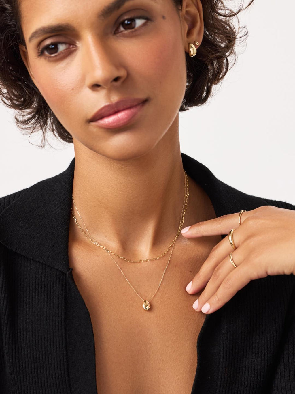 Gold Pendant Necklace - Gold Teardrop Necklace by MAVERA