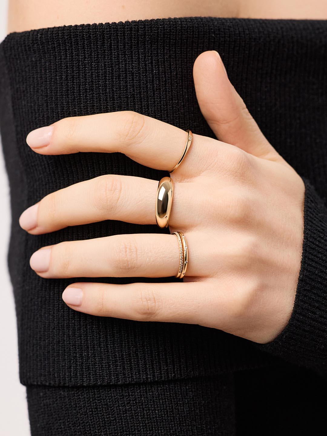 18K gold-plated - Gold Medium Dome Ring by MAVERA