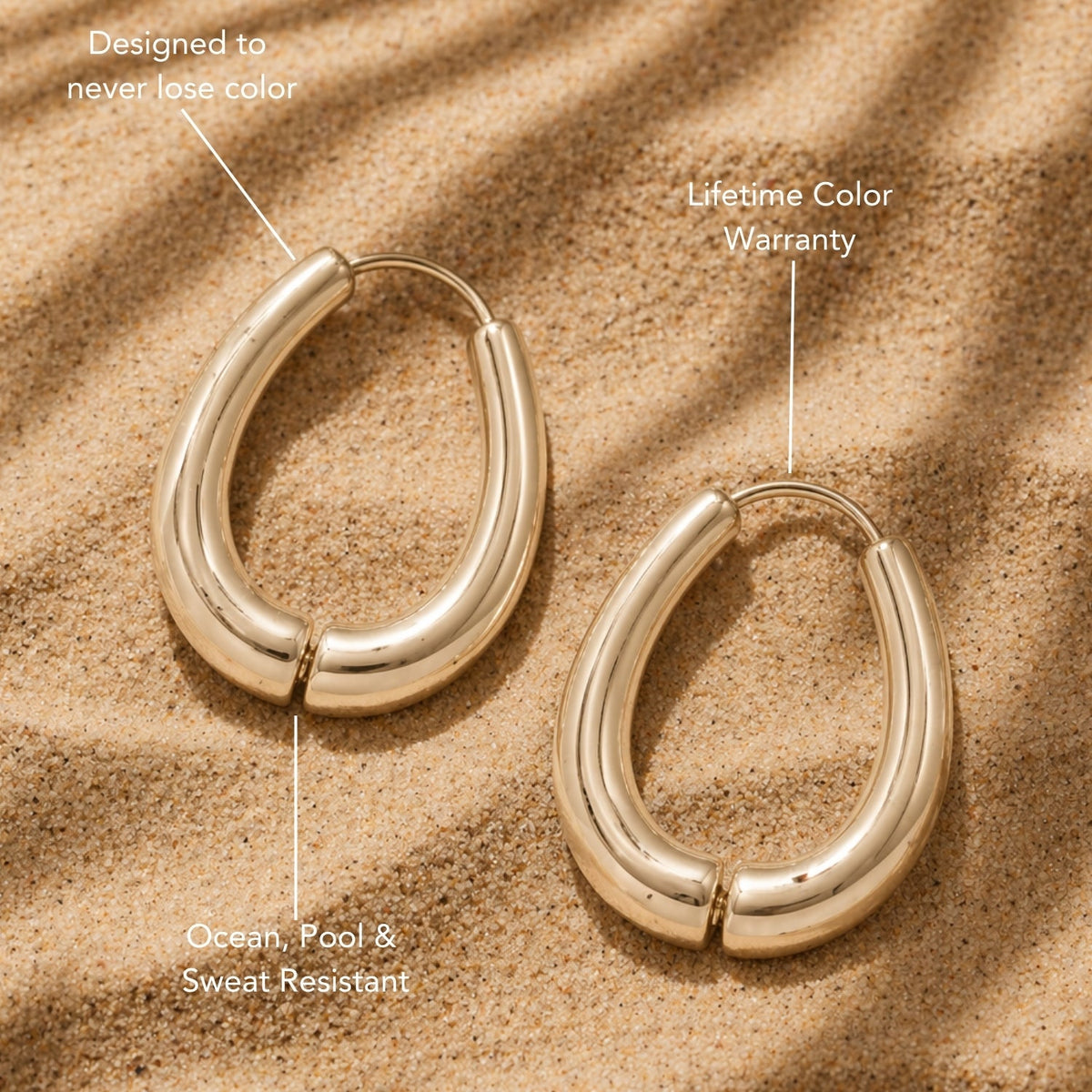 14K Gold Drop Earrings Waterproof And Tarnish Resistant