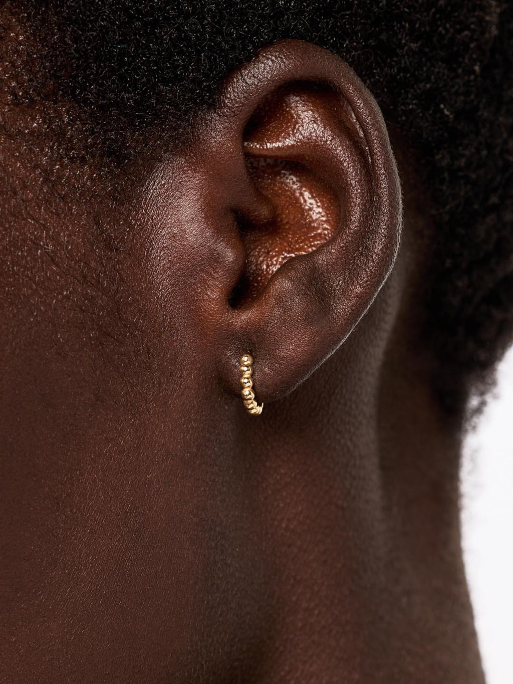 Small Gold Hoop Earrings - Gold Bead Huggie Hoops by MAVERA