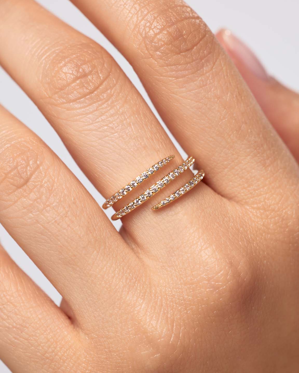 Gold Ring - Oren Triple Pave by MAVERA