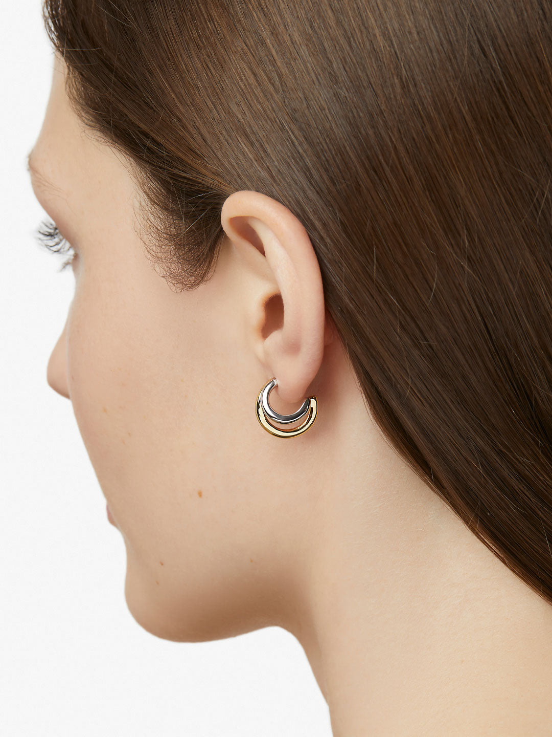 Double Hoop Earrings - Scarlett Two Tone by MAVERA