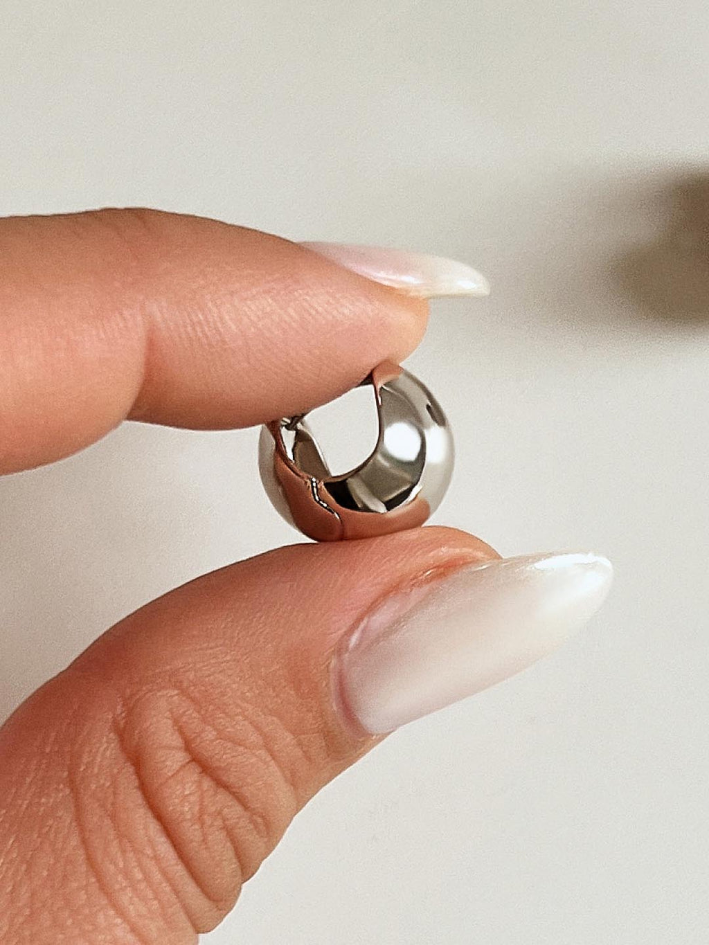 Silver Sphere Hoop Earrings - Mini Abby Silver by MAVERA
