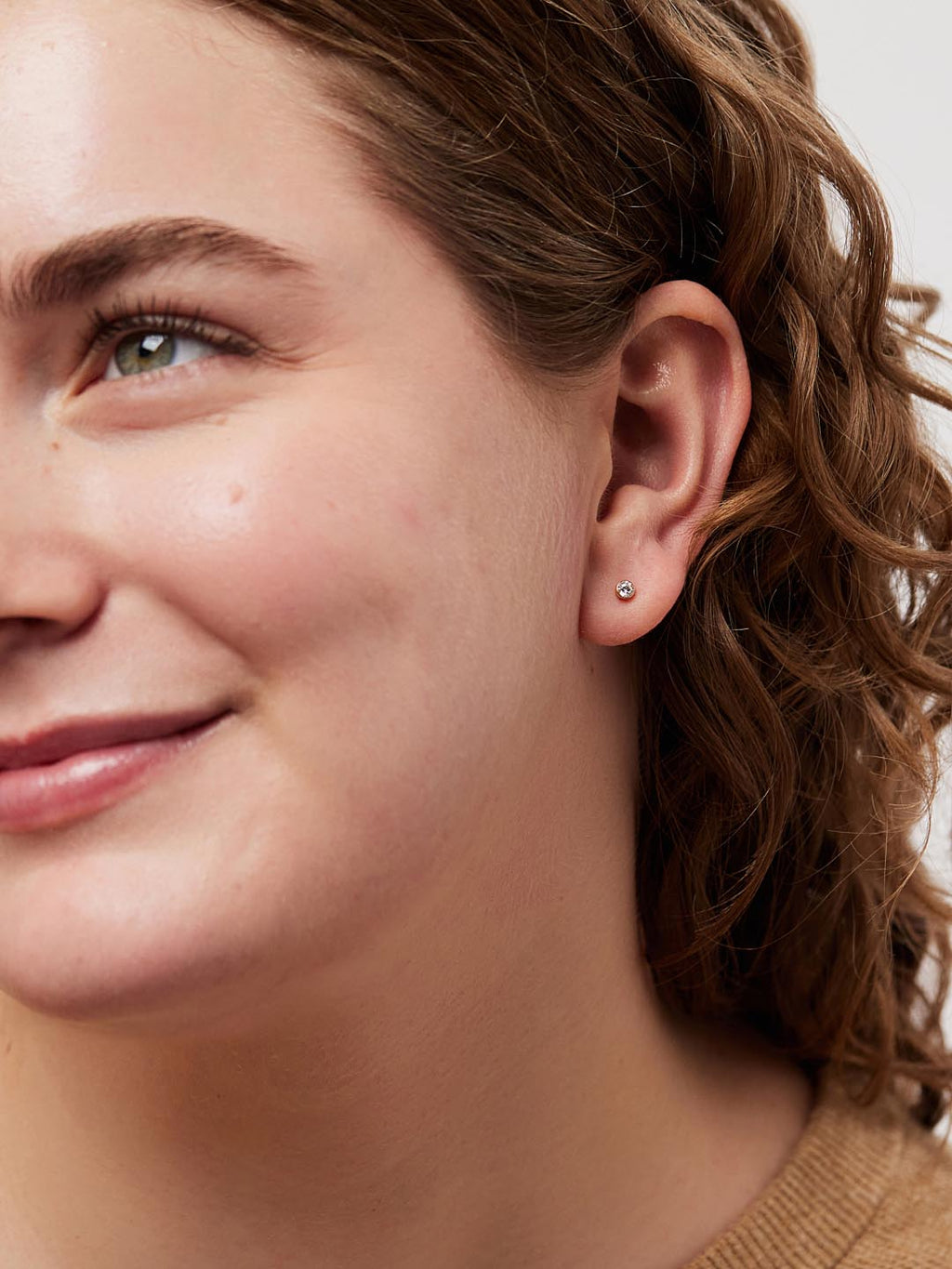Gold Stud Earrings - Invisible Set Studs Small by MAVERA