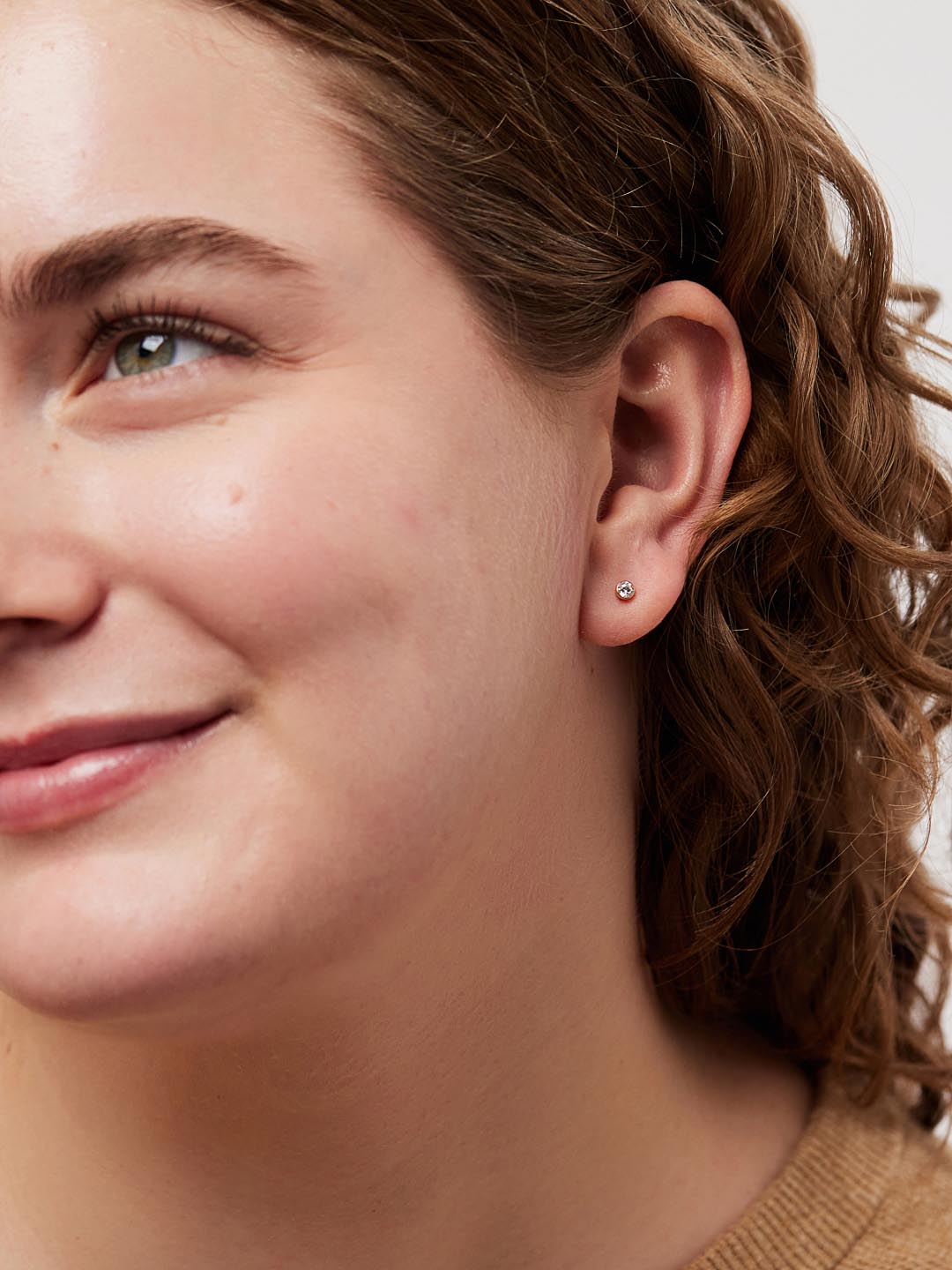 Gold Stud Earrings - Invisible Set Studs Small by MAVERA