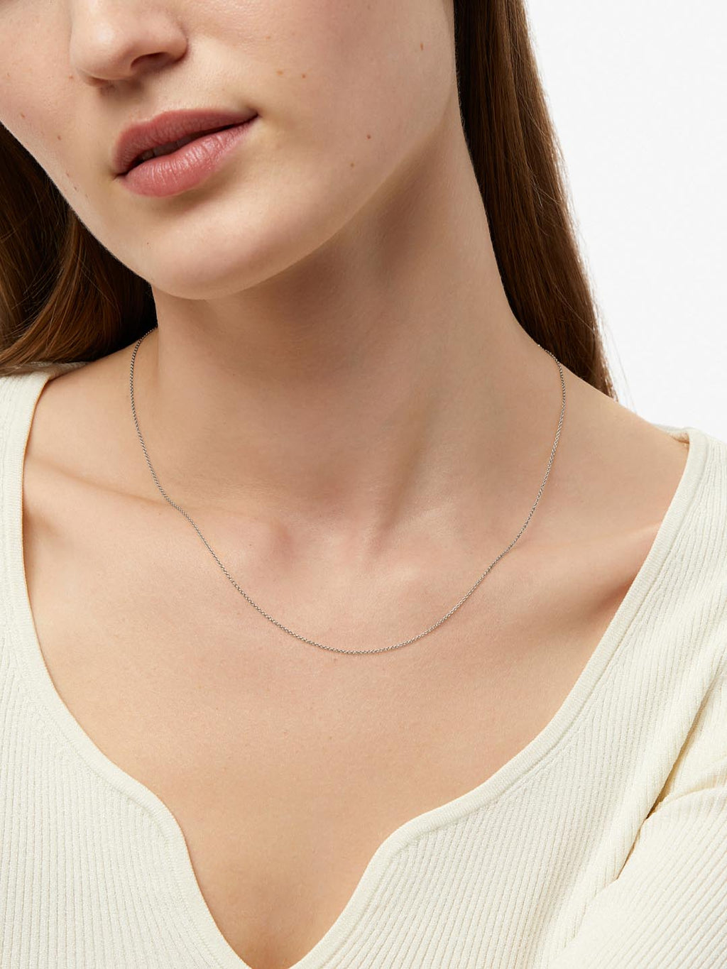 White Gold Chain - White Gold Chain Necklace by MAVERA