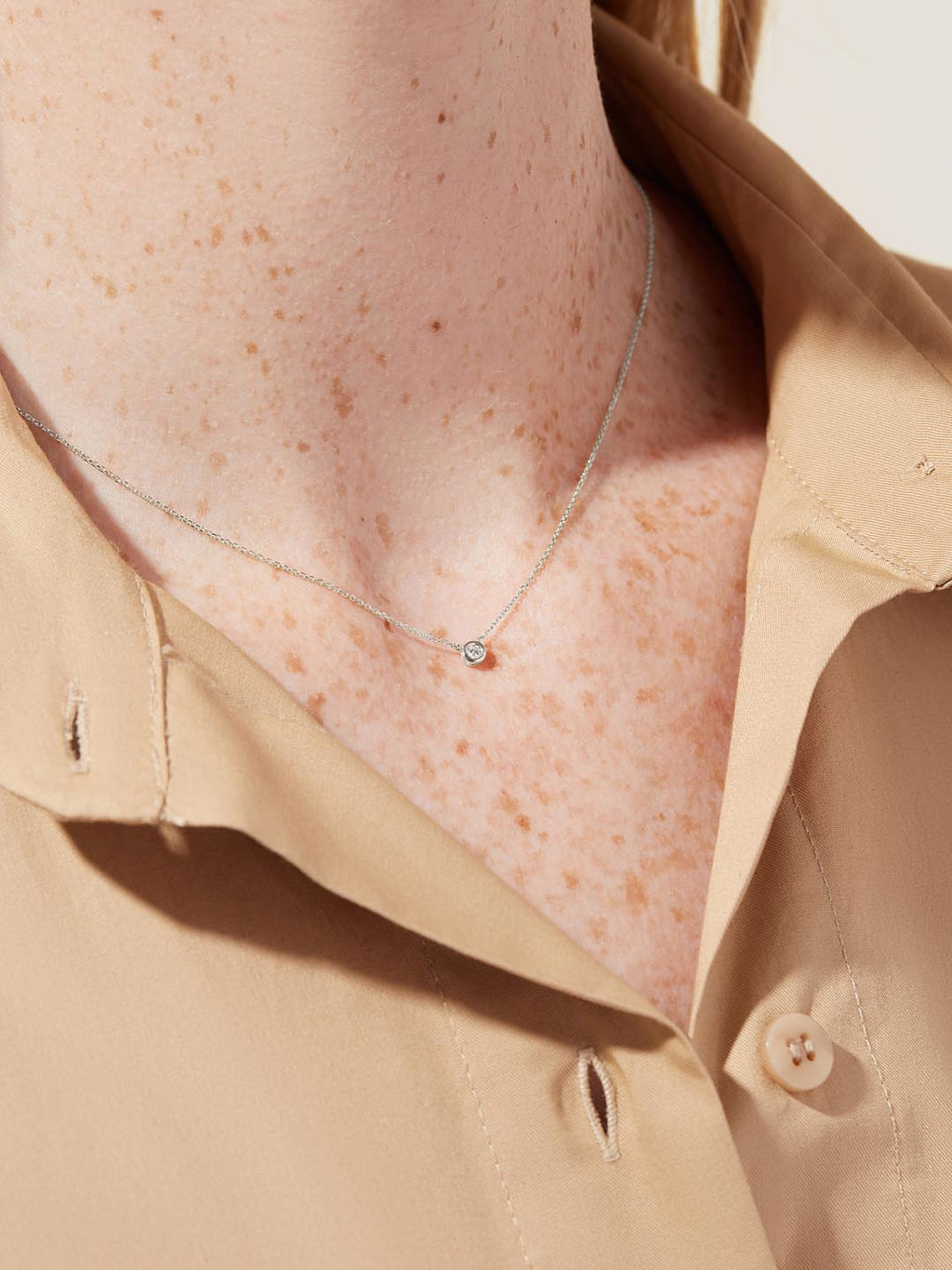 White Gold Necklace - White Gold Diamond Necklace by MAVERA