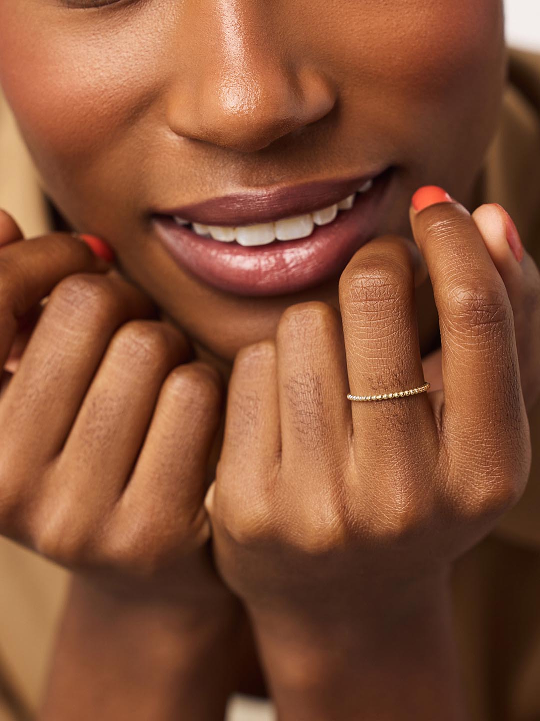 Gold Band Ring - Gold Bead Ring by MAVERA