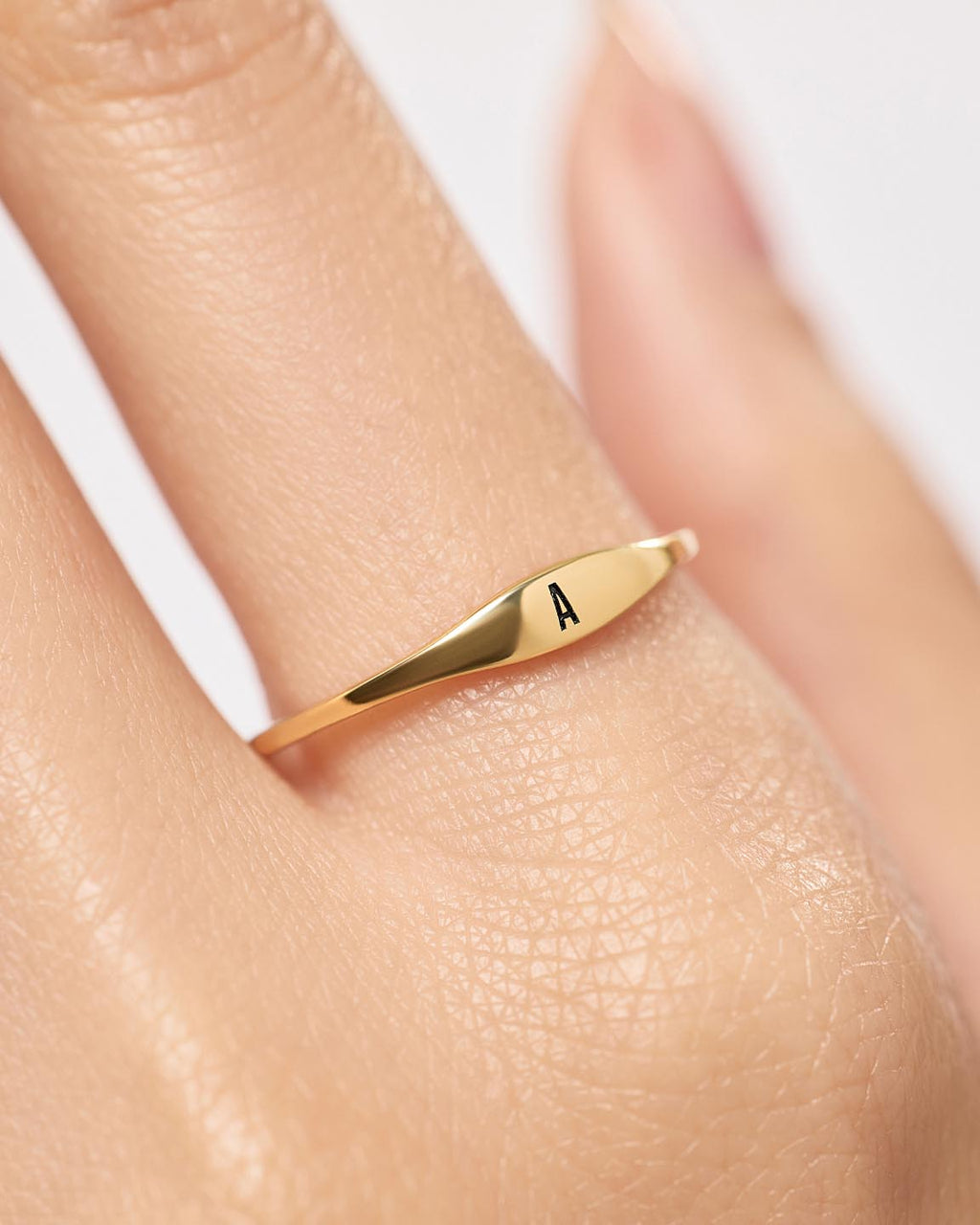 Signet Ring - Personalized Slim Signet Ring by MAVERA
