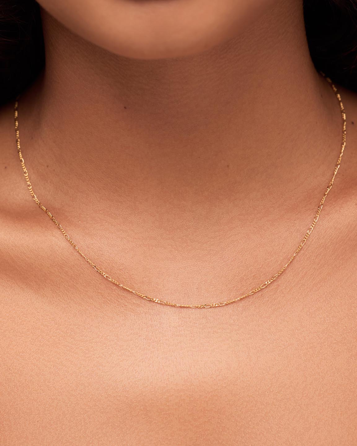 18K gold-plated - Figaro Chain Necklace by MAVERA