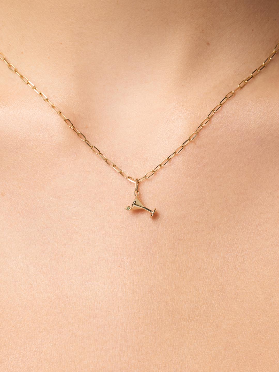 18K gold-plated - Emerald Martini Charm by MAVERA