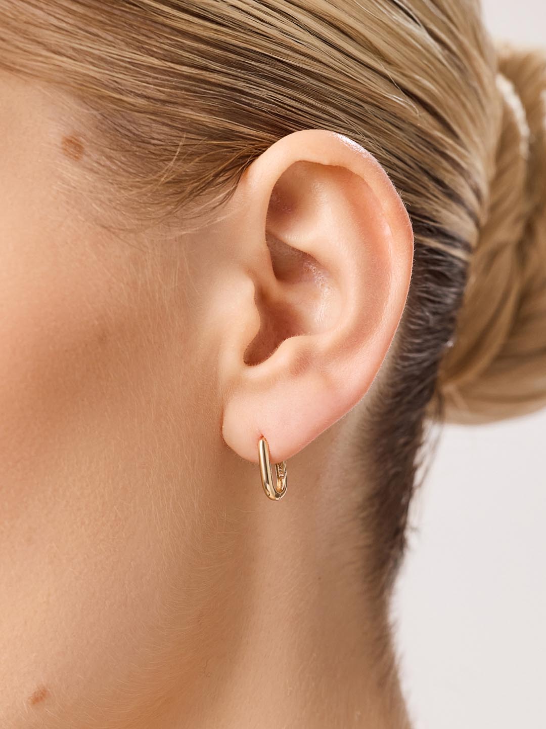 Small Gold Hoop Earrings - Gold Mini Oval Hoops by MAVERA