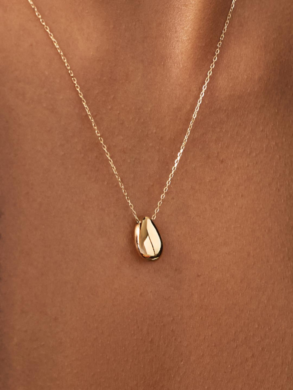 Gold Pendant Necklace - Gold Teardrop Necklace by MAVERA