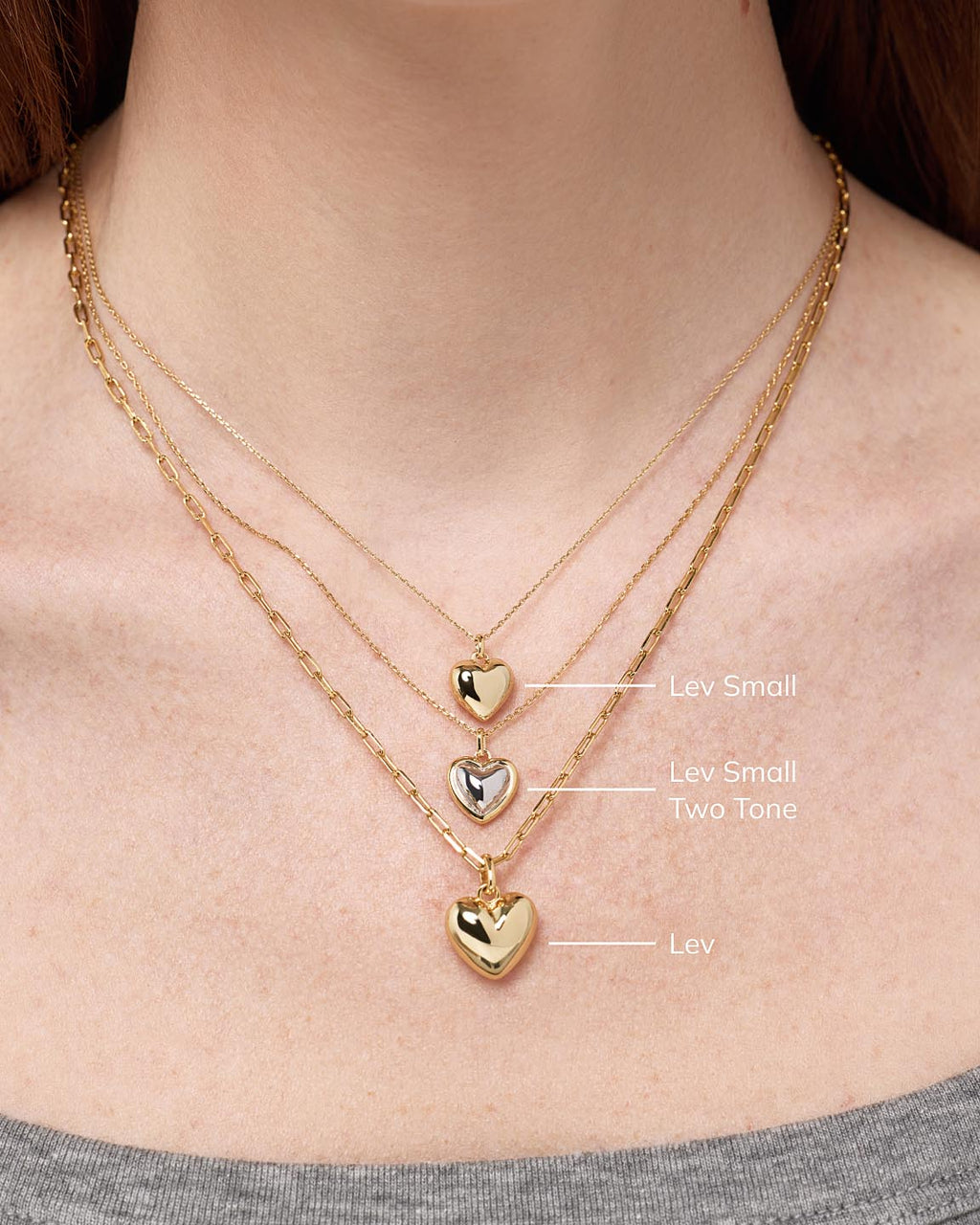 Gold Pendant - Lev Small Two Tone by MAVERA