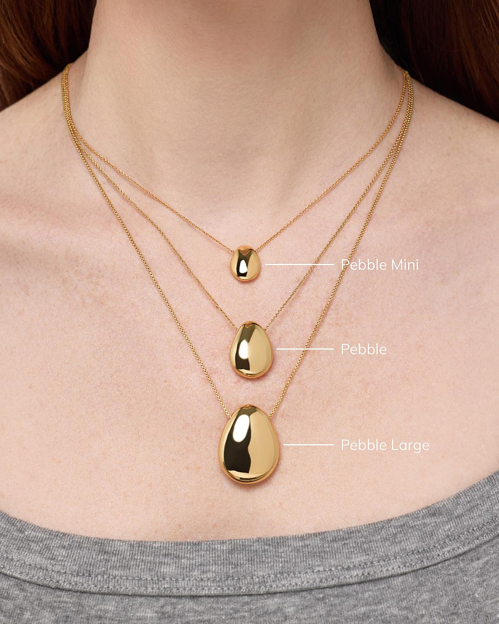 Gold Pendant Necklace - Pebble Mini by MAVERA