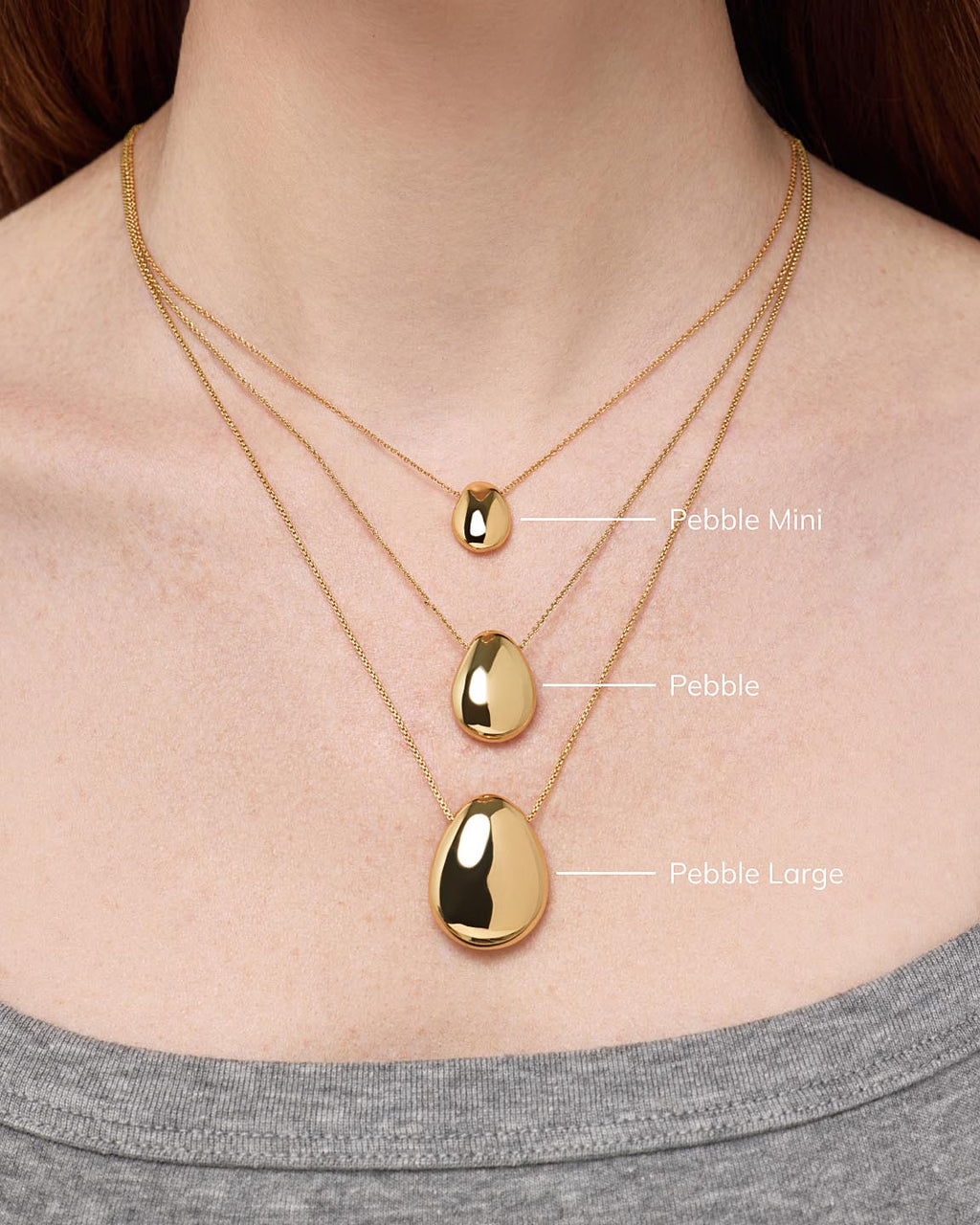Gold Pendant - Pebble Large by MAVERA