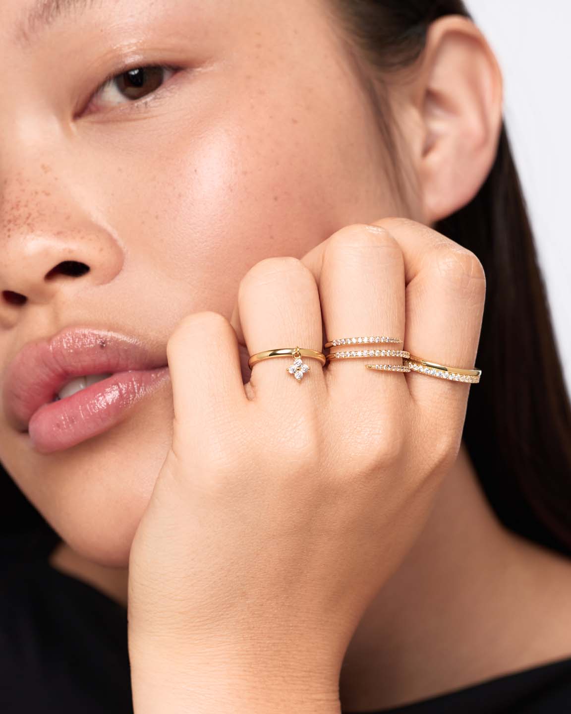 Gold Ring - Oren Triple Pave by MAVERA
