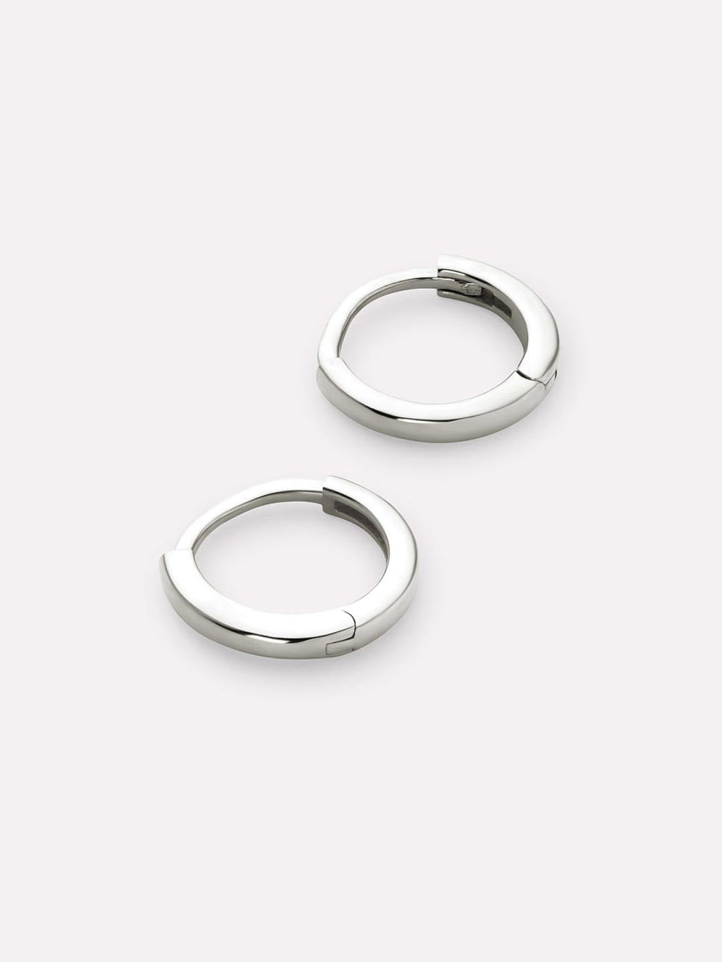 White Gold Hoop Earrings - White Gold Huggie Hoop Earrings by MAVERA