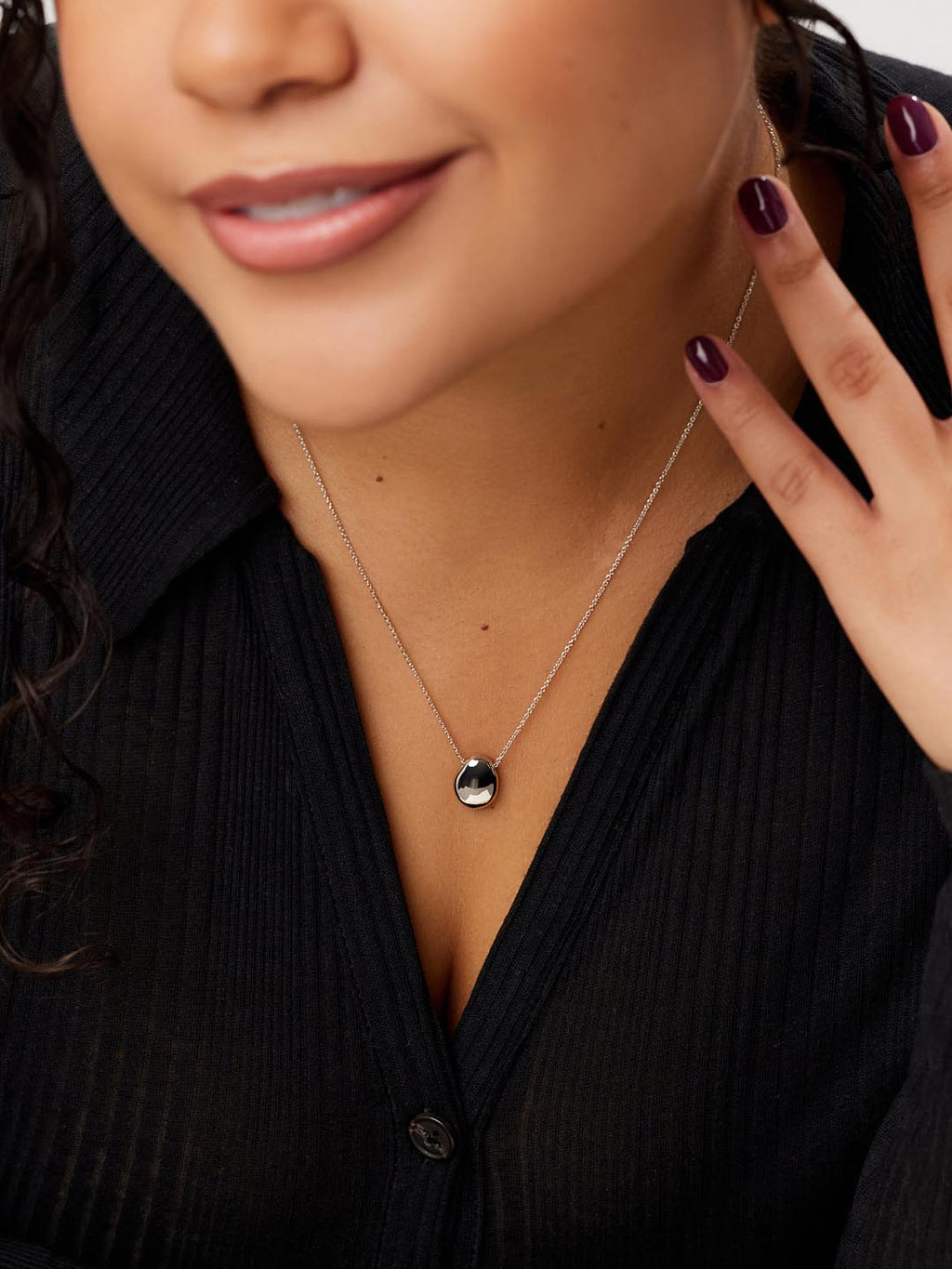 Silver Pendant Necklace - Pebble Mini Silver by MAVERA