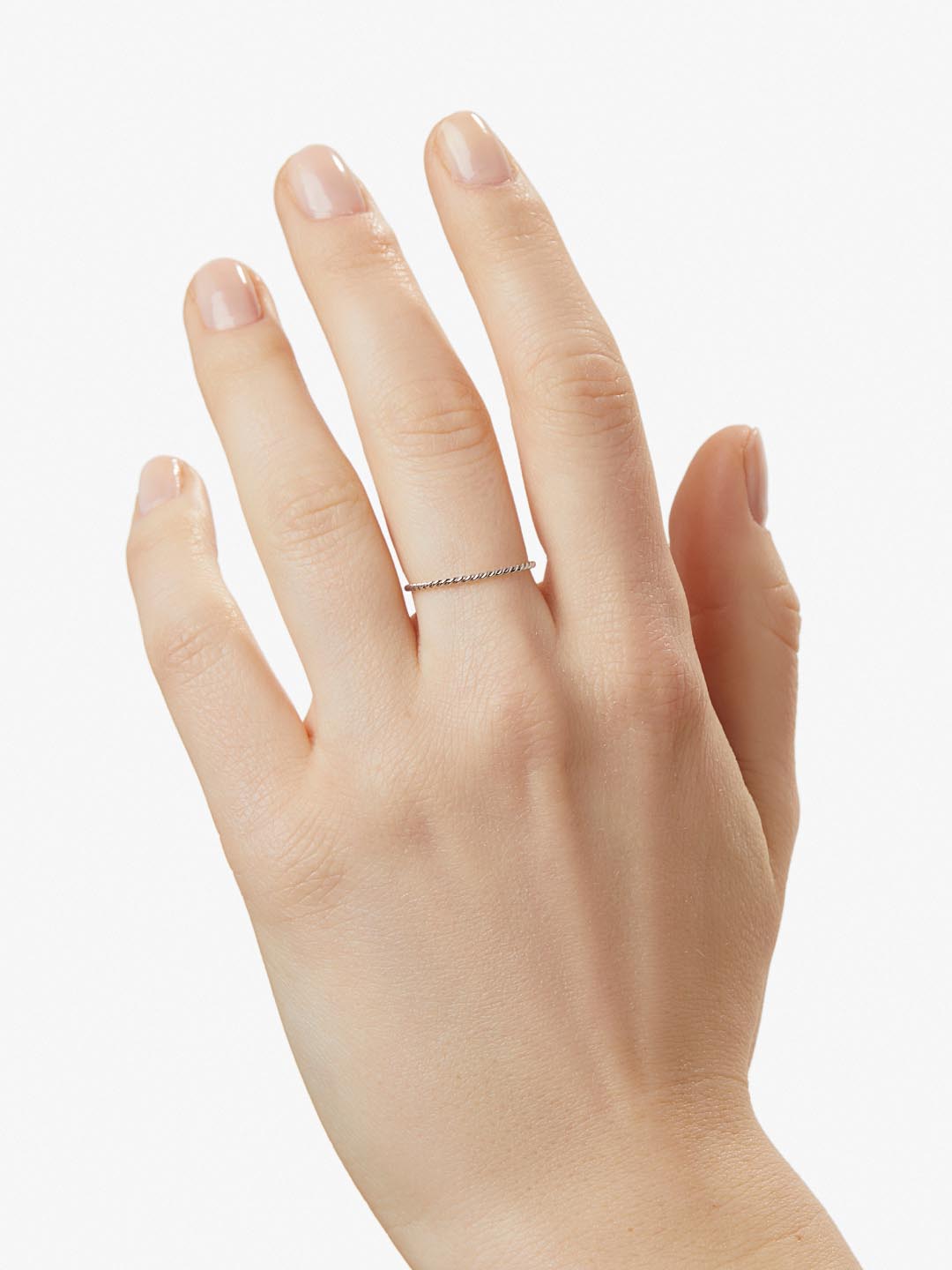 White Gold Ring - White Gold Twist Ring by MAVERA