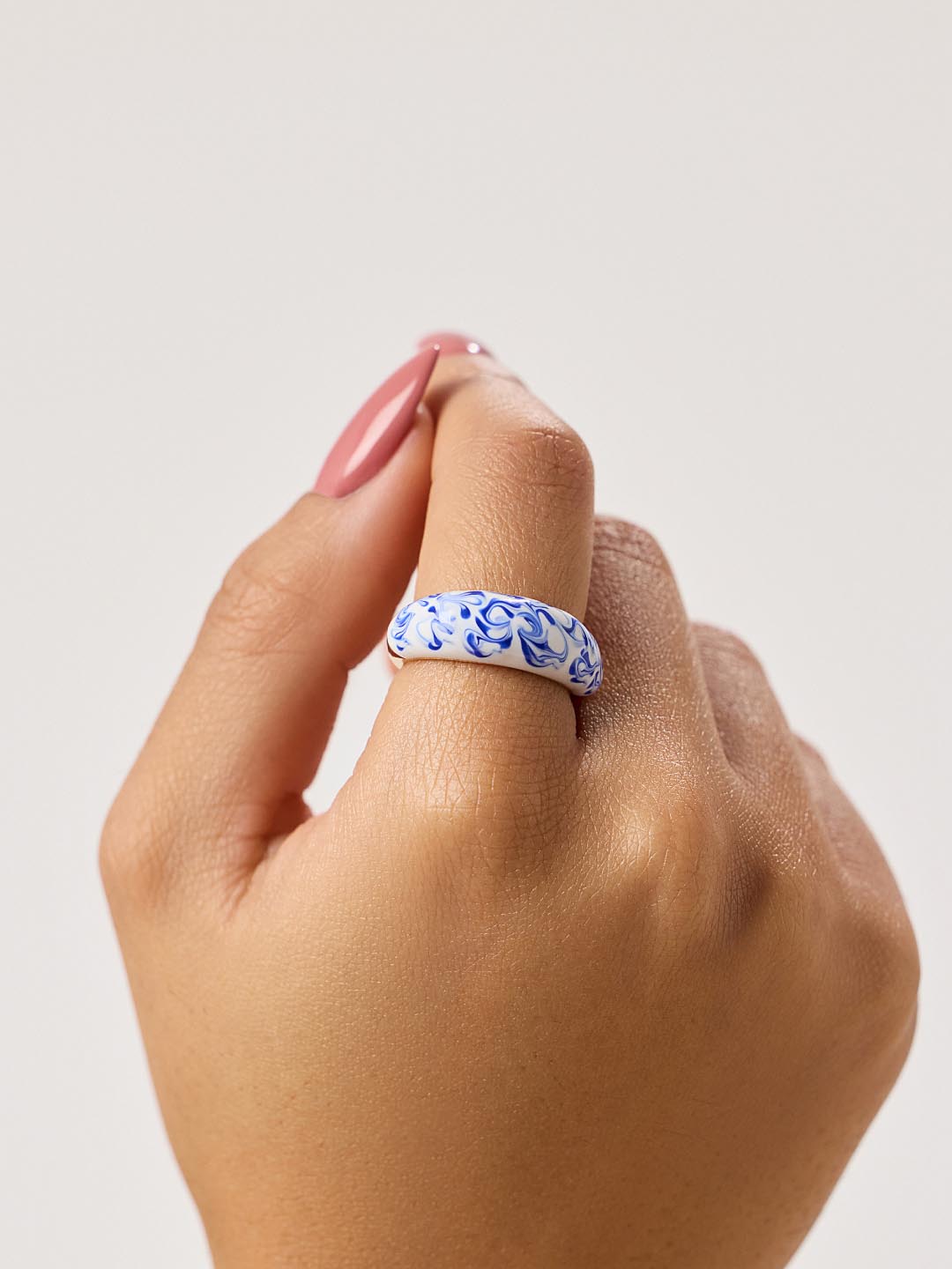 Enamel Ring - Wrenley Marble Blue by MAVERA